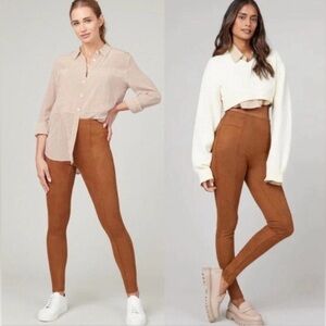 NWT Spanx High Waist Faux Suede Leggings Rich Caramel XL